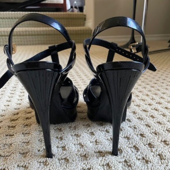 YSL Tribute Patent Leather T-Strap Platform Sandal - Picture 4 of 6